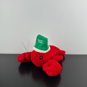 Mary Meyer Rare Sandy Claws Christmas Red Lobster 8” Santa Plush Stuffed Crab
